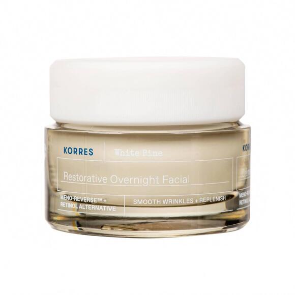 NEW KORRES pine meno-reverse restorative overnight facial cream in white